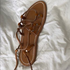 NWT K Jacques Gladiator Sandal 38 Brown